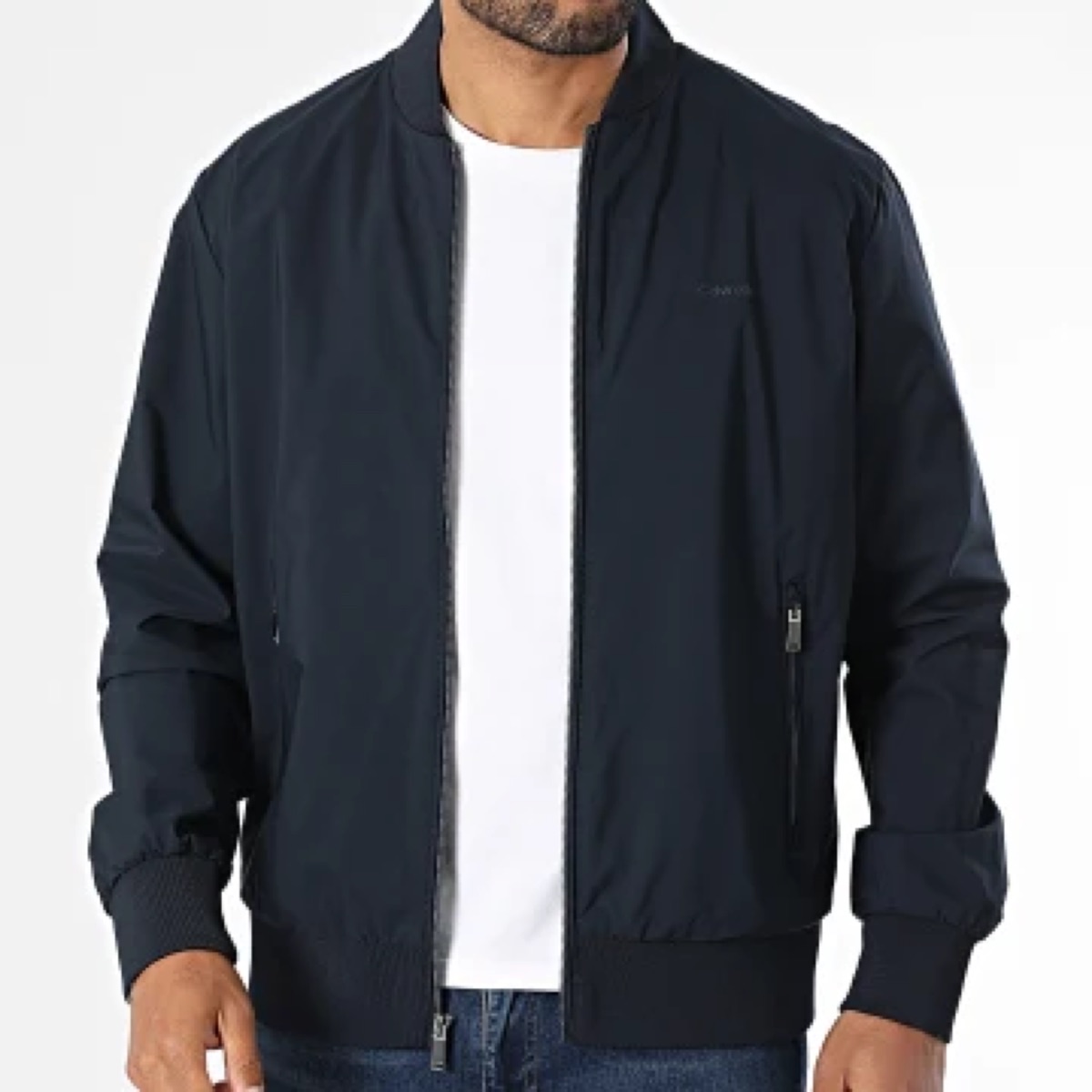 Calvin Klein Bomber Jacket — Navy — Calvin Klein Bomber Jacket Polyester