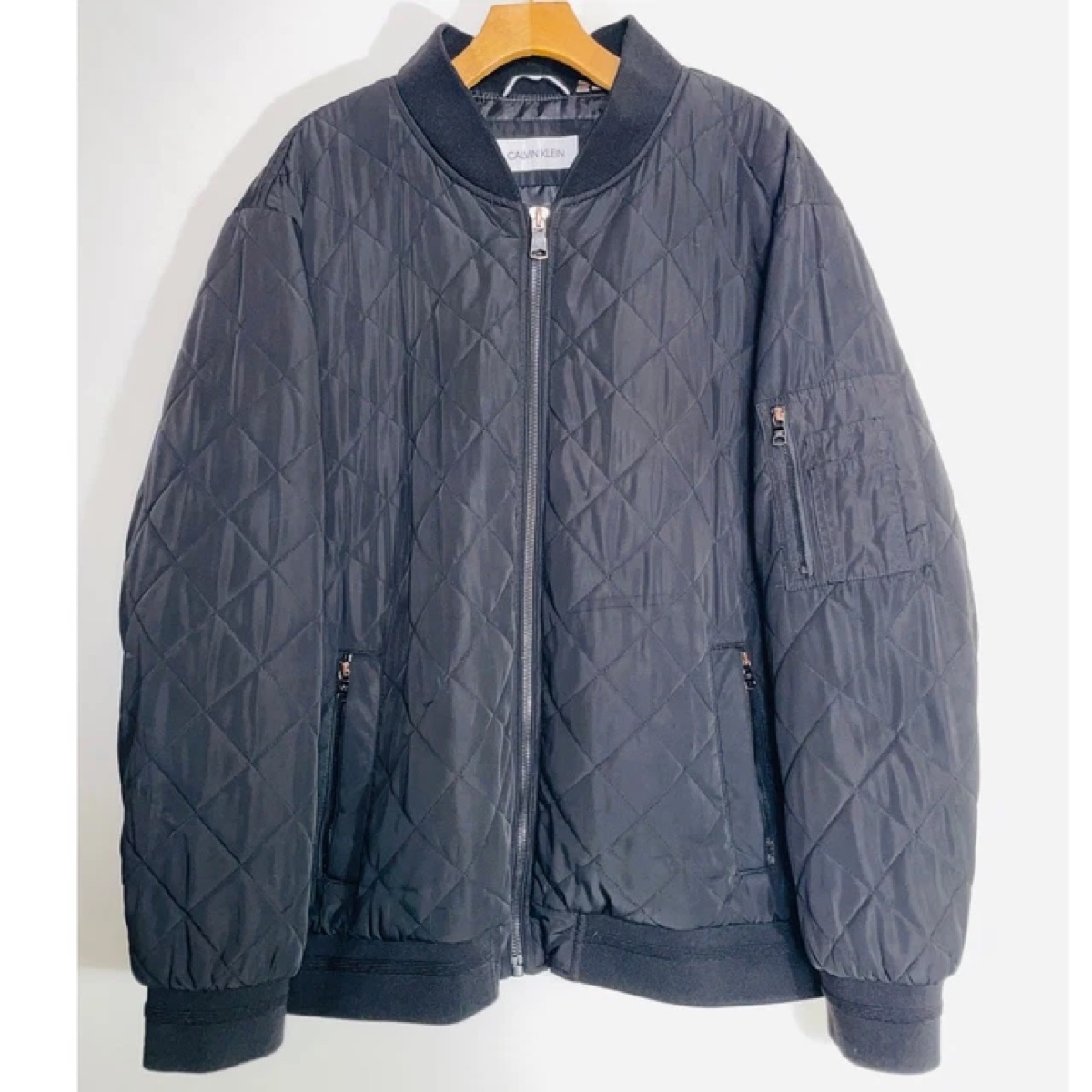 Calvin Klein Quilted Bomber Jacket — Black — Calvin Klein Quilted Jacket Nylon