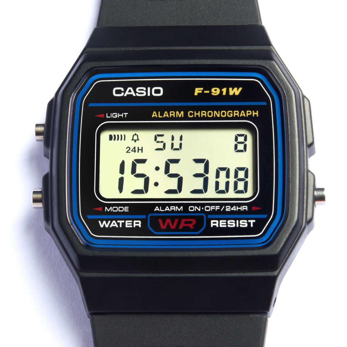 Casio F-91W — Front Display Closeup — Casio F-91W Resin