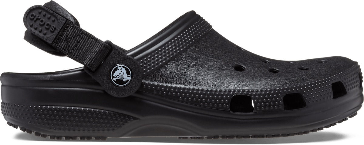 Crocs Classic Adjustable Slip-Resistant Clog — Black — Crocs Bistro Croslite