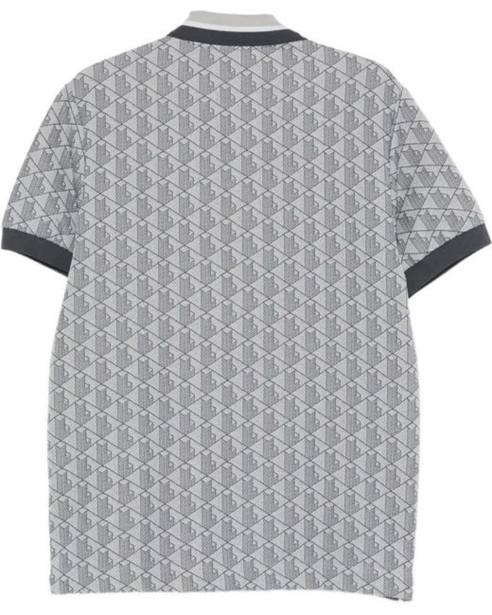 Lacoste Monogram Pattern Polo — Grey — Lacoste L.12.12 Polo Cotton Blend