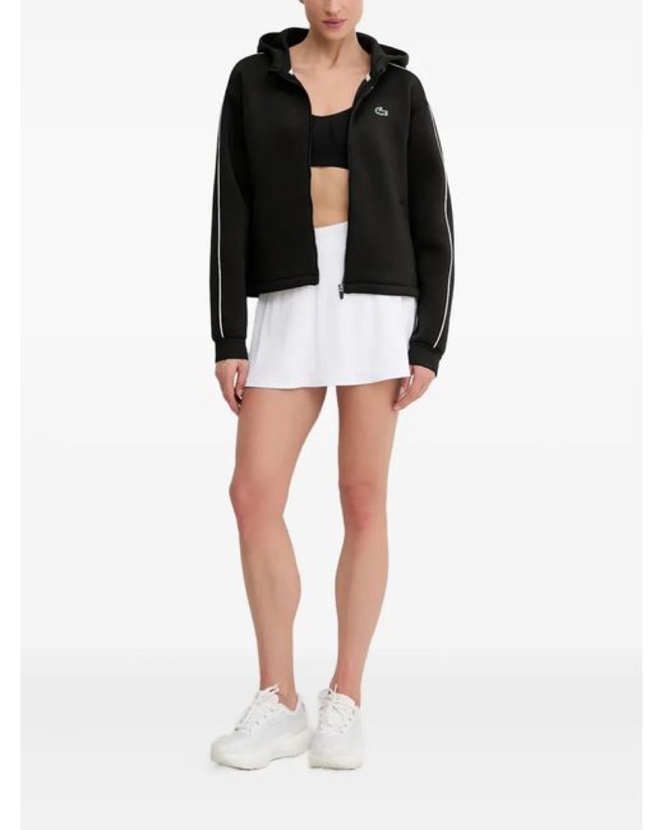 Lacoste Stripe Zip Track Jacket — Black — Lacoste Tracksuit Jacket Polyester