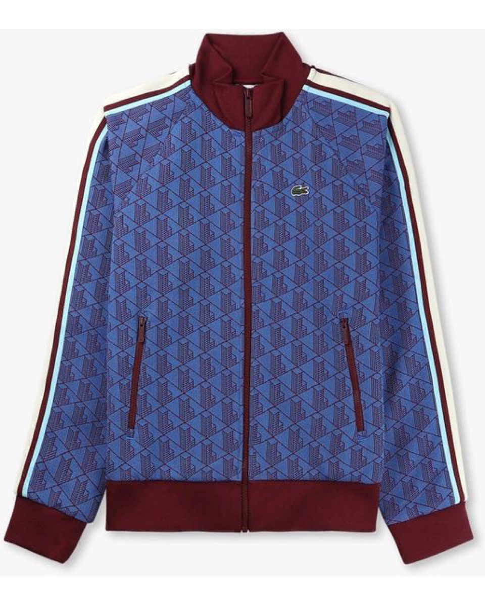 Lacoste Paris Monogram Track Jacket — Blue — Lacoste Tracksuit Jacket Polyester