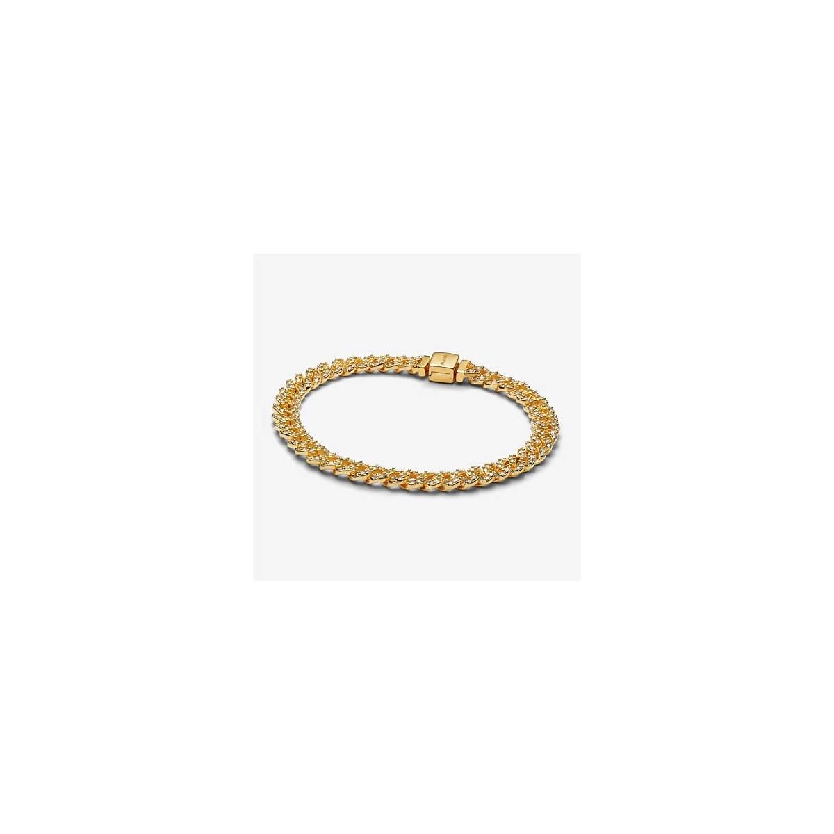 Pandora Timeless Pavé Cuban Chain Bracelet — Pandora Bracelet Sterling Silver with Cubic Zirconia