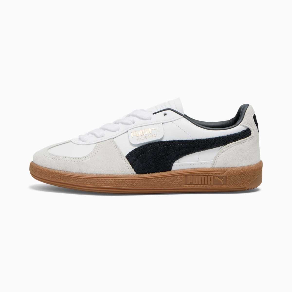 Puma Palermo Leather — Women's White / Vapor Gray — Puma Palermo Leather