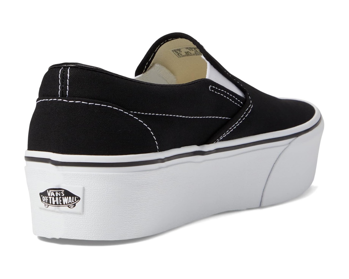 Vans Classic Slip-On Stackform — Black/White — Vans Slip-On Canvas