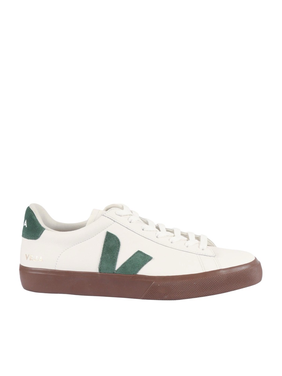Veja Campo — ChromeFree White / Cyprus / Bark — Veja Campo ChromeFree Leather